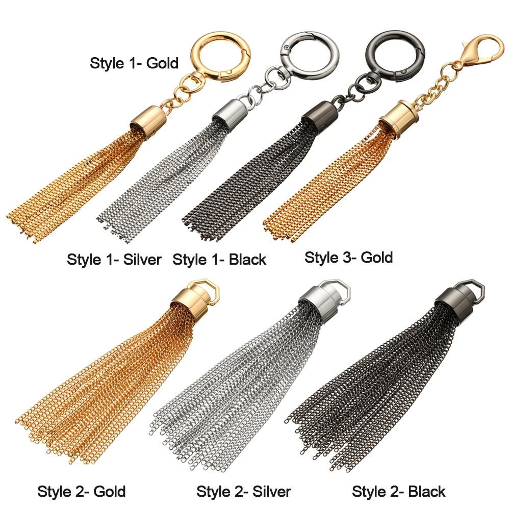 DIY Fashion Metal Decoration Buckle Tassel Pendant Keychain For Handbag Shoulder Bag Purse Hardware 5