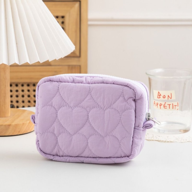 Fashion Mini Cosmetic Pouch Cute Student Travel Storage Bags Large Capacity Love Heart Design Women 7