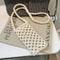 Womens Fashion Solid Color Hollowout Woven Crochet Crossbody Bag Lightweight Shoulder Handbag 6