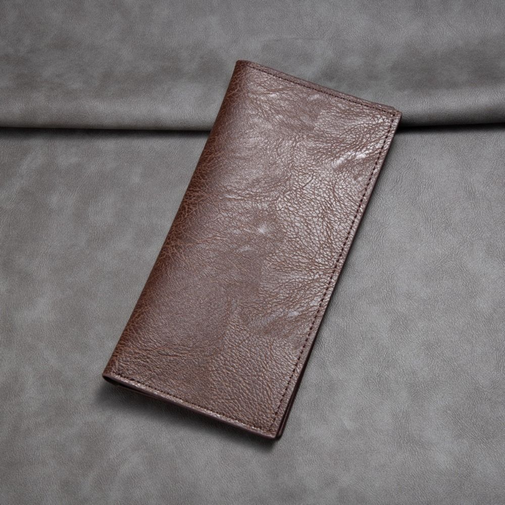 Leather Long Wallet for Men, Durable Multiple Slots Card Holder, Thin Soft Wallet for Banknotes Money Purses