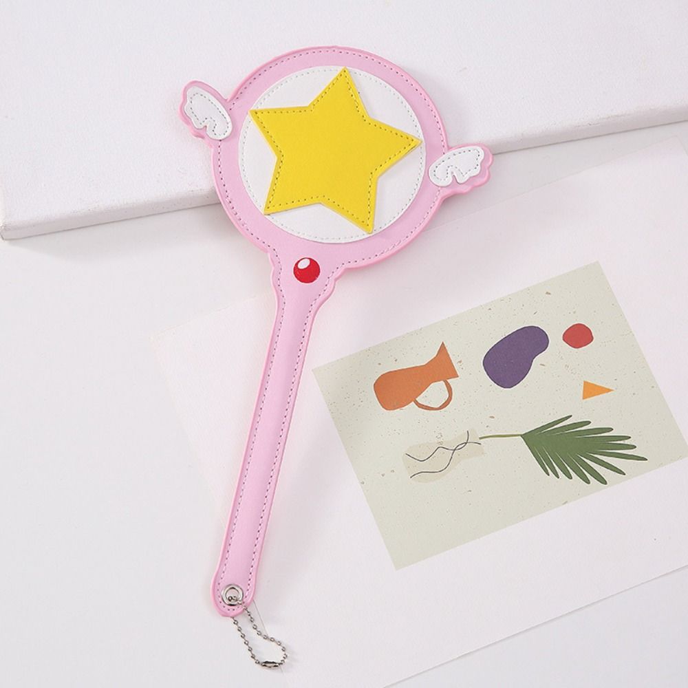 Cute Anime Star Magic Wand Card Bag with Wings, Cosplay Card Cover Holder, Subway Card Holder, Gift for Girls