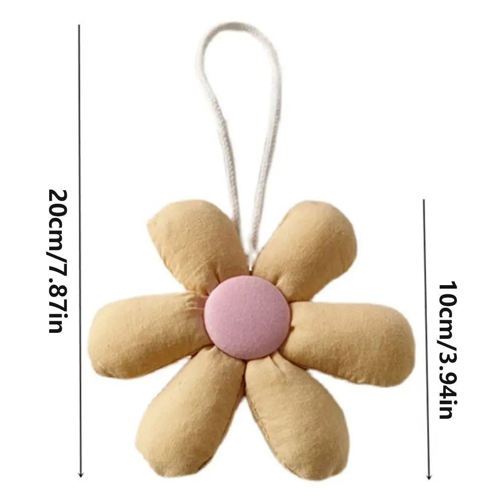 Cloth Floral Shape Keyrings, Stuffed Flower Bag Pendant, Candy Color Accessories for Handbags