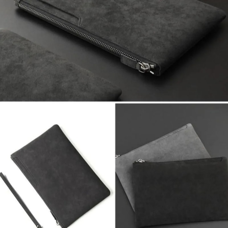Mens Business Clutch Bag PU Leather Wallet Casual Phone Bag Handheld Wallet Soft Surface Coin Purse 5