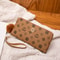 Fluffy Ball PU Leather Women Long Wallet, Portable Card Holder, Large Capacity Clutch Bag with Printed Decoration