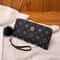 Fluffy Ball PU Leather Women Long Wallet, Portable Card Holder, Large Capacity Clutch Bag with Printed Decoration