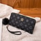 Fluffy Ball PU Leather Women Long Wallet, Portable Card Holder, Large Capacity Clutch Bag with Printed Decoration