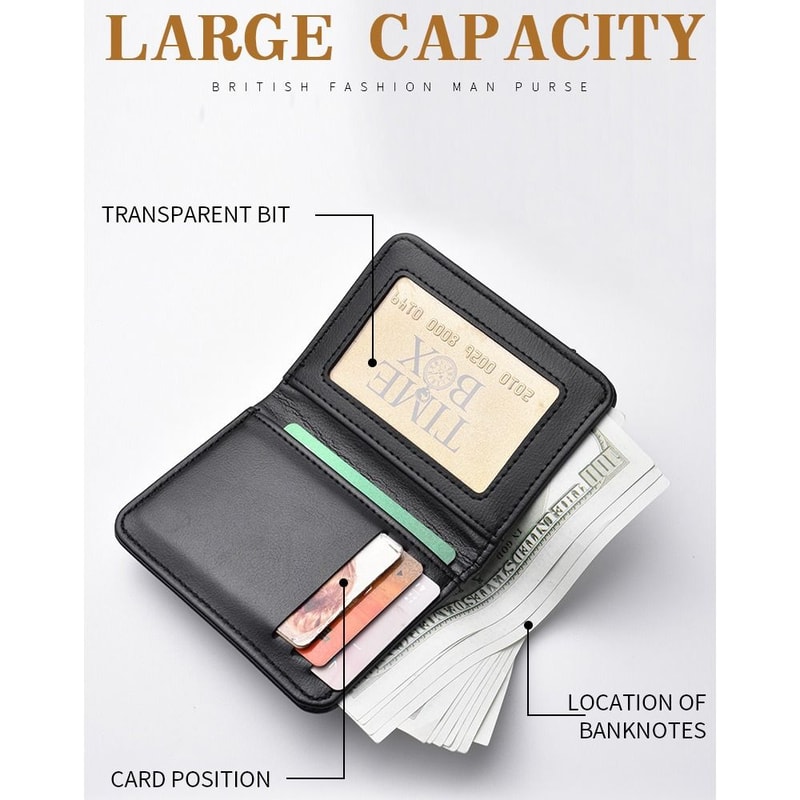 Multiple Pockets Mens Soft PU Leather Wallet Vintage Thin Card Holder 2