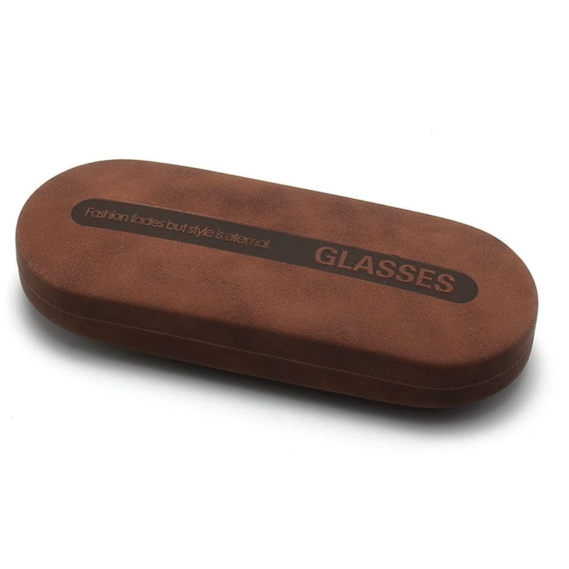 Portable Retro Steel Leather Glasses Case, Waterproof Hard Eyeglass Case, Spectacle Case for Men Women