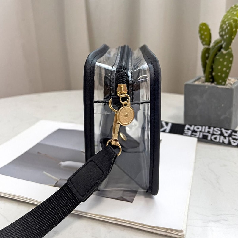 Women Transparent Crossbody Bag Candy Color Letter Fashion Shoulder Bag PVC Transparent Jelly Bag W 3