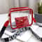 Women Transparent Crossbody Bag Candy Color Letter Fashion Shoulder Bag PVC Transparent Jelly Bag W 7