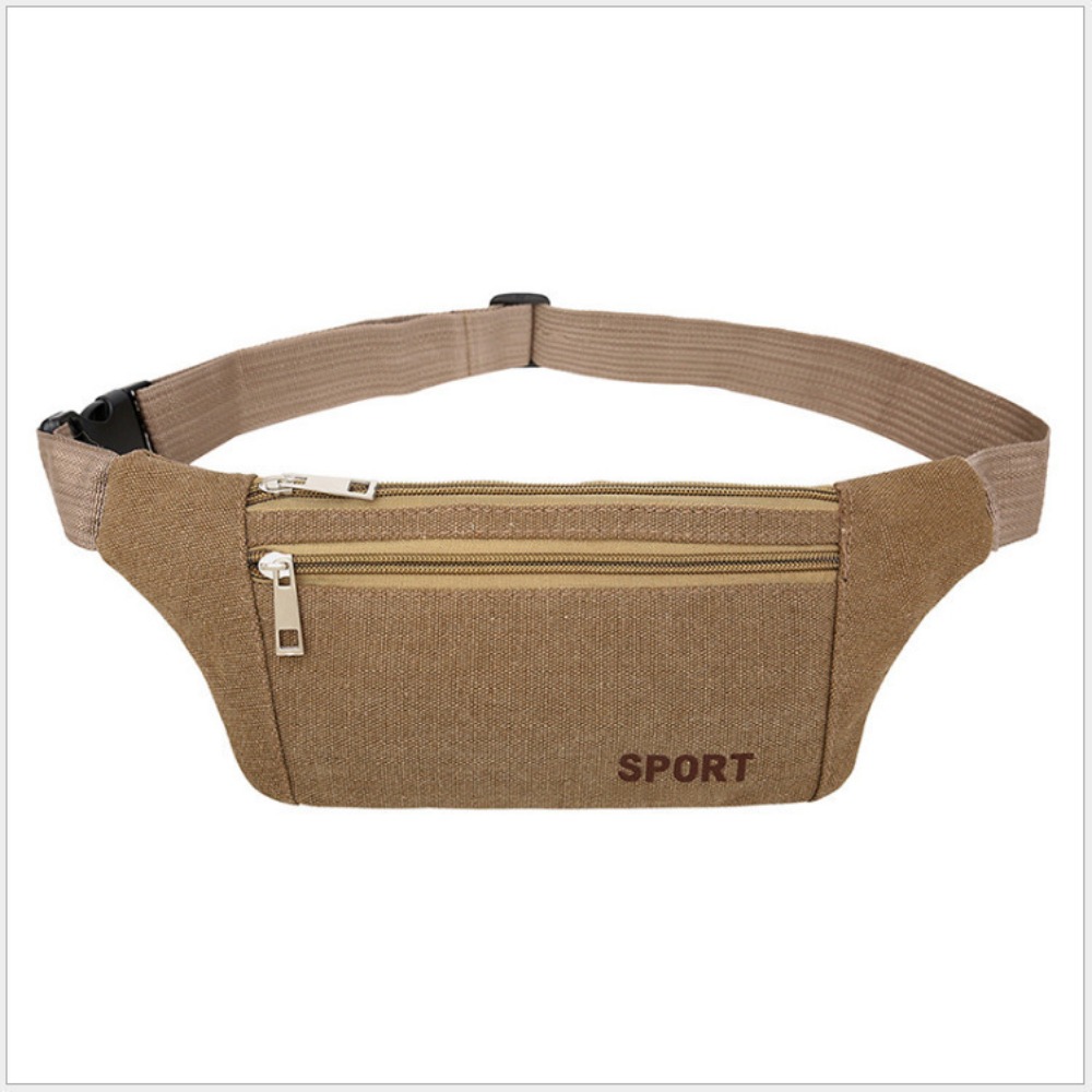 Fanny Pack Running Bag Waist Belt for Women Men, Canvas Travel Hiking Pouch for Phone, Coins Essentials