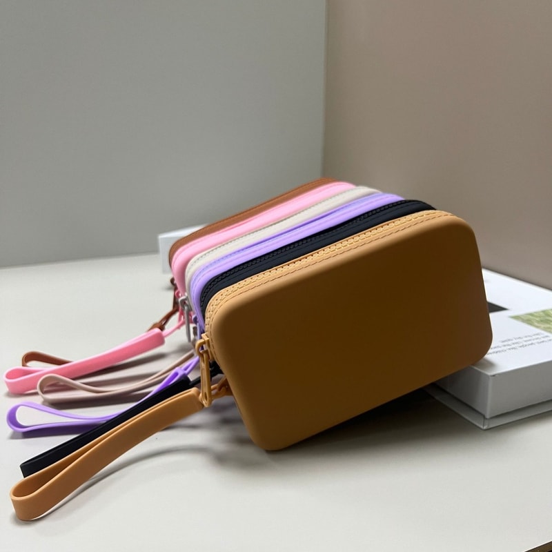 Fashion Multifunction Rectangular Wallet, Silicone Space Saving Handbag for Men and Women, Waterproof Coin Purse