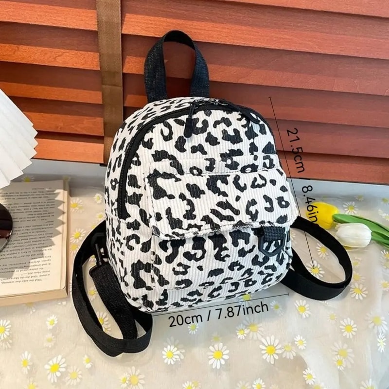 Fashion Vintage Leopard Print Mini Rucksack Bag Large Capacity Travel Backpack Womens Shoulder Bag 1