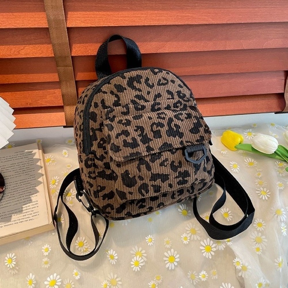 Fashion Vintage Leopard Print Mini Rucksack Bag Large Capacity Travel Backpack Womens Shoulder Bag 6