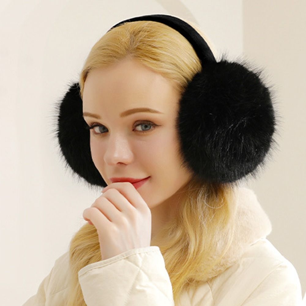 Fashion Plush Earmuffs Ear Warmer for Women, Collapsible Keep Warm Winter Earflaps