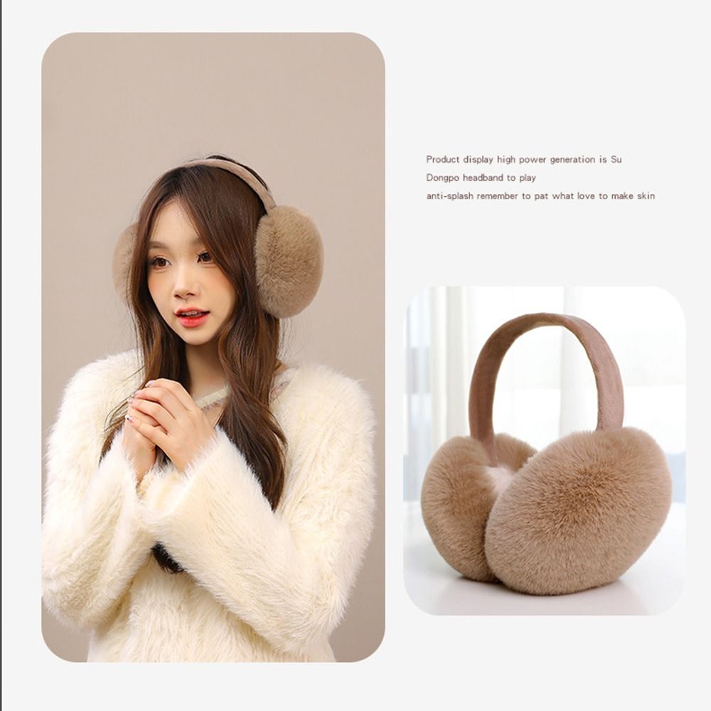 Fashion Plush Earmuffs Ear Warmer for Women, Collapsible Keep Warm Winter Earflaps