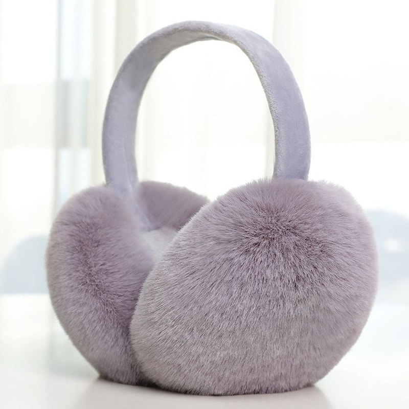 Fashion Plush Earmuffs Ear Warmer for Women, Collapsible Keep Warm Winter Earflaps