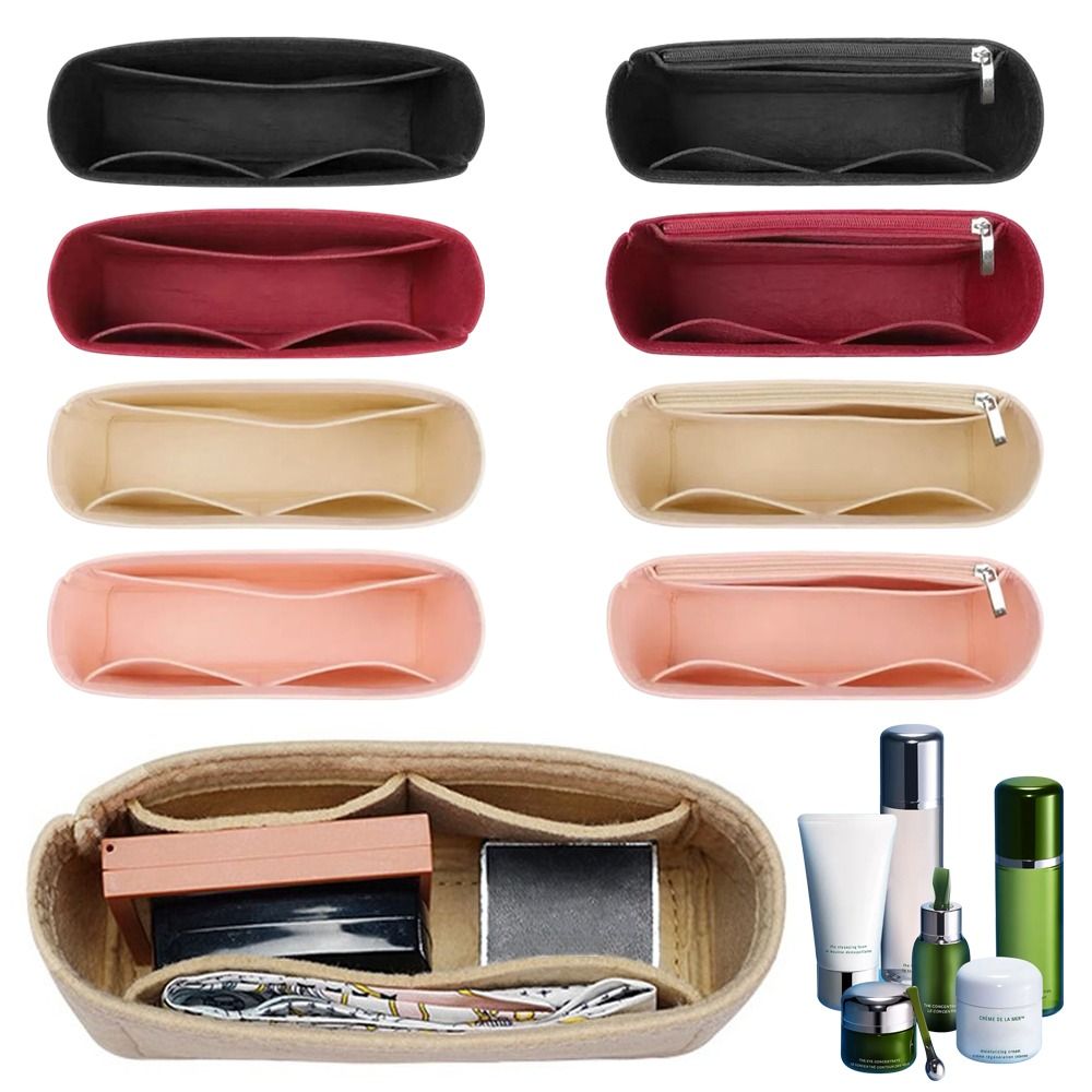 Portable MultiPocket Bag Organizer For Longchamp Mini Bag Felt Handbag Liner Insert For Easy Storag 0