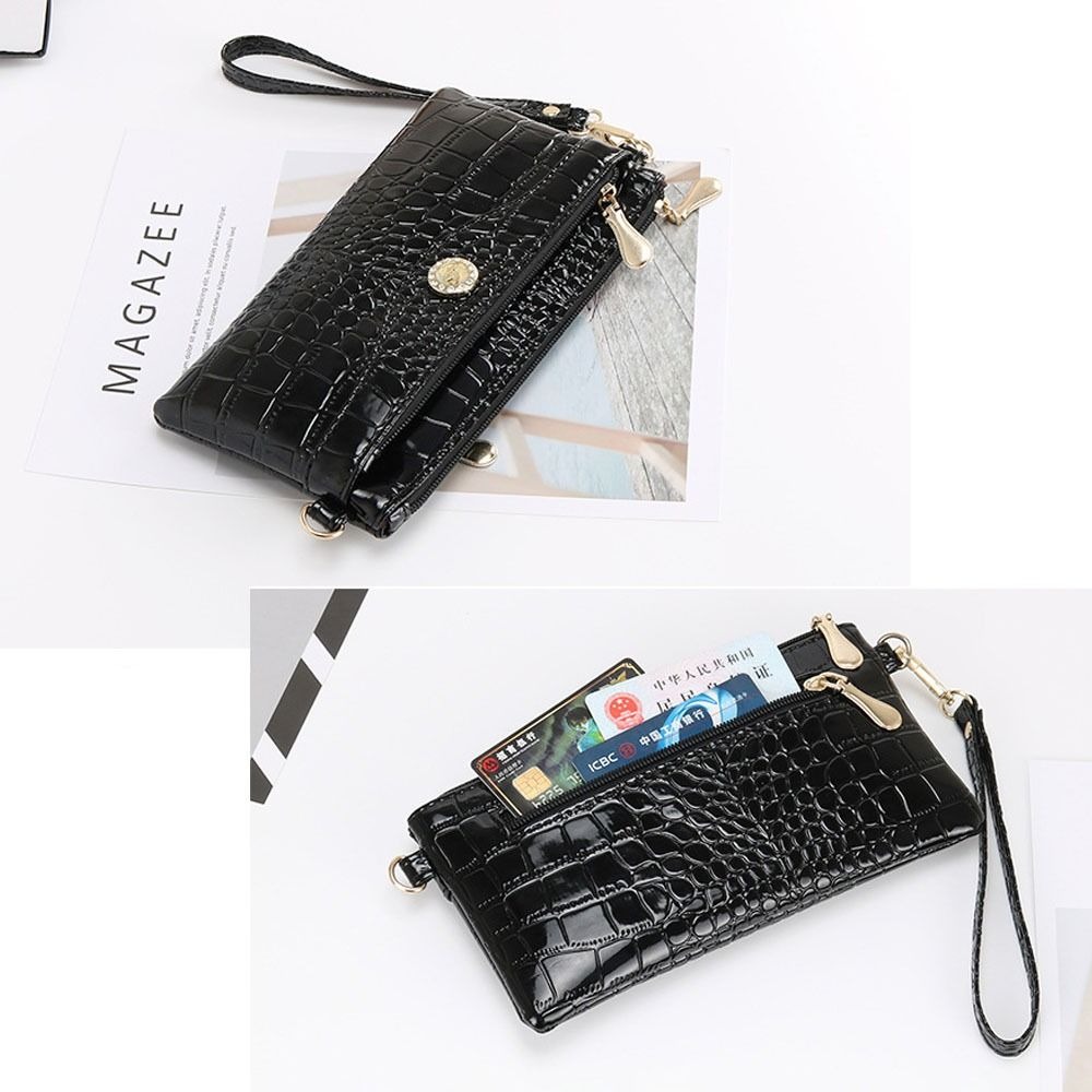 Multifunctional Women Shoulder Bags PU Leather Crocodile Pattern Small Square Phone Bag For Women A 4