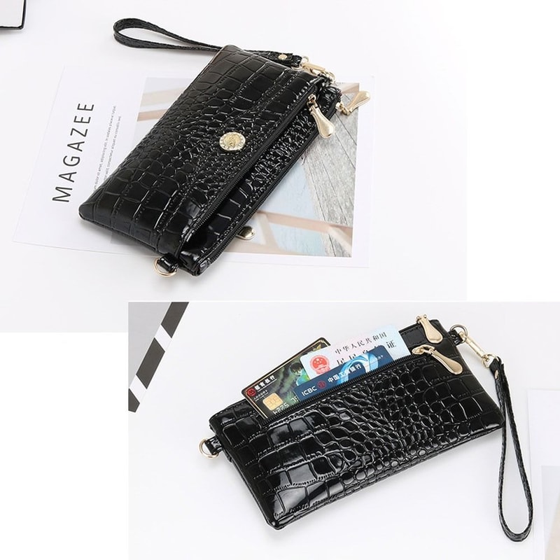 Multifunctional Women Shoulder Bags PU Leather Crocodile Pattern Small Square Phone Bag For Women A 4