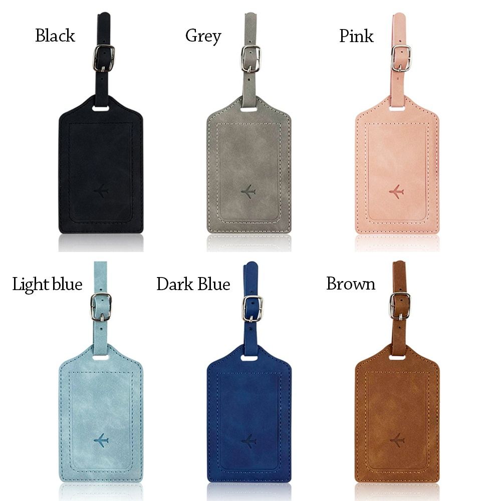 Portable Leather Luggage Tag Travel Suitcase Name Address ID Holder