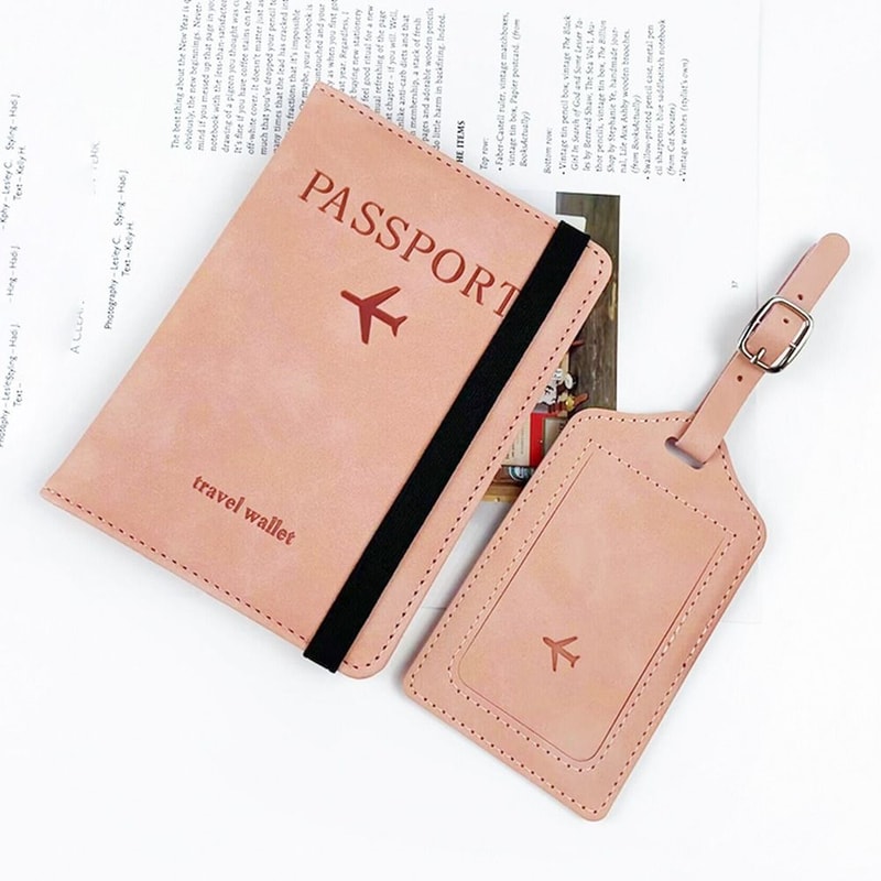 Portable Leather Luggage Tag Travel Suitcase Name Address ID Holder