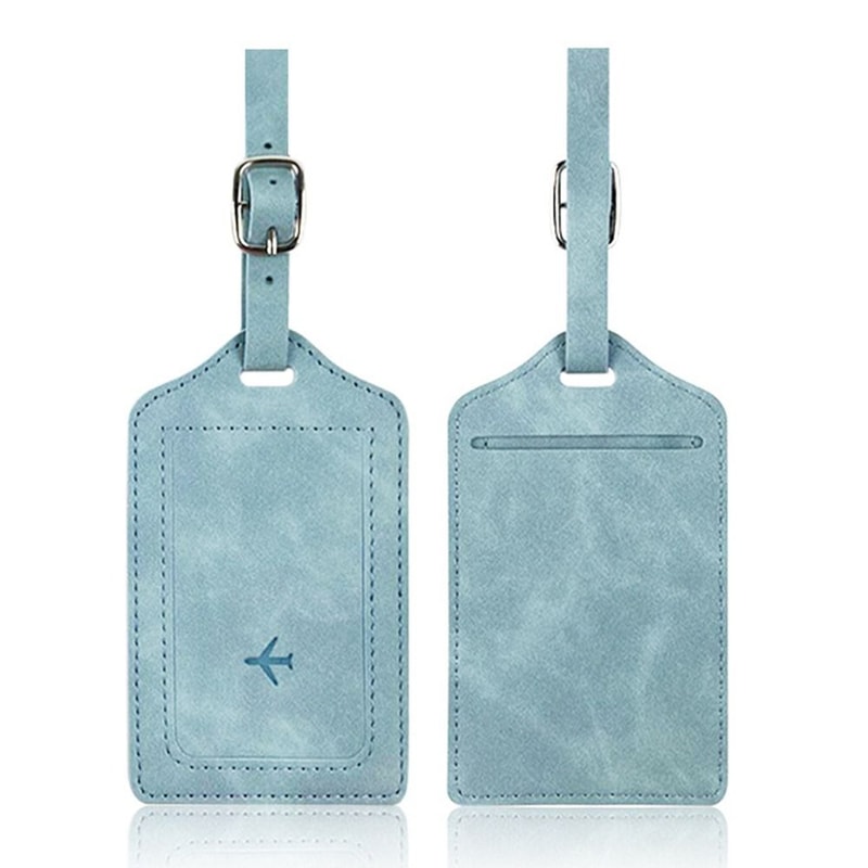 Portable Leather Luggage Tag Travel Suitcase Name Address ID Holder