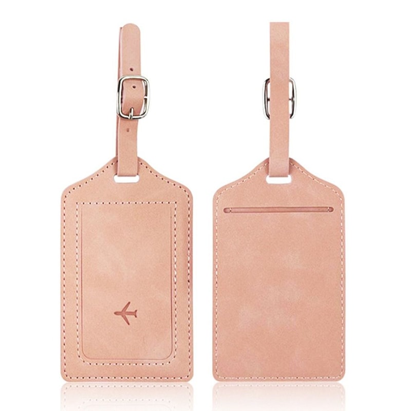 Portable Leather Luggage Tag Travel Suitcase Name Address ID Holder