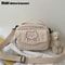 WOMENS Crossbody Bag Cute Bear Embroidered Corduroy Leisure Canvas Bag For Girls 7