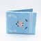 Cute Blue Women's Short Wallet, New Design PU Card Holder, Embroidery Money Bag for Students