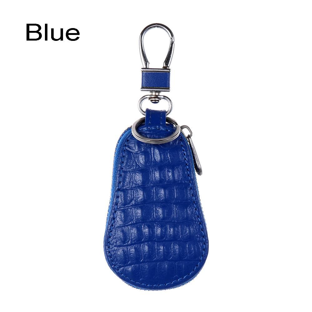 Crocodile Pattern Coin Purse Zipper Wallet, Genuine Leather Key Case, Keychain Holder for Car Keys