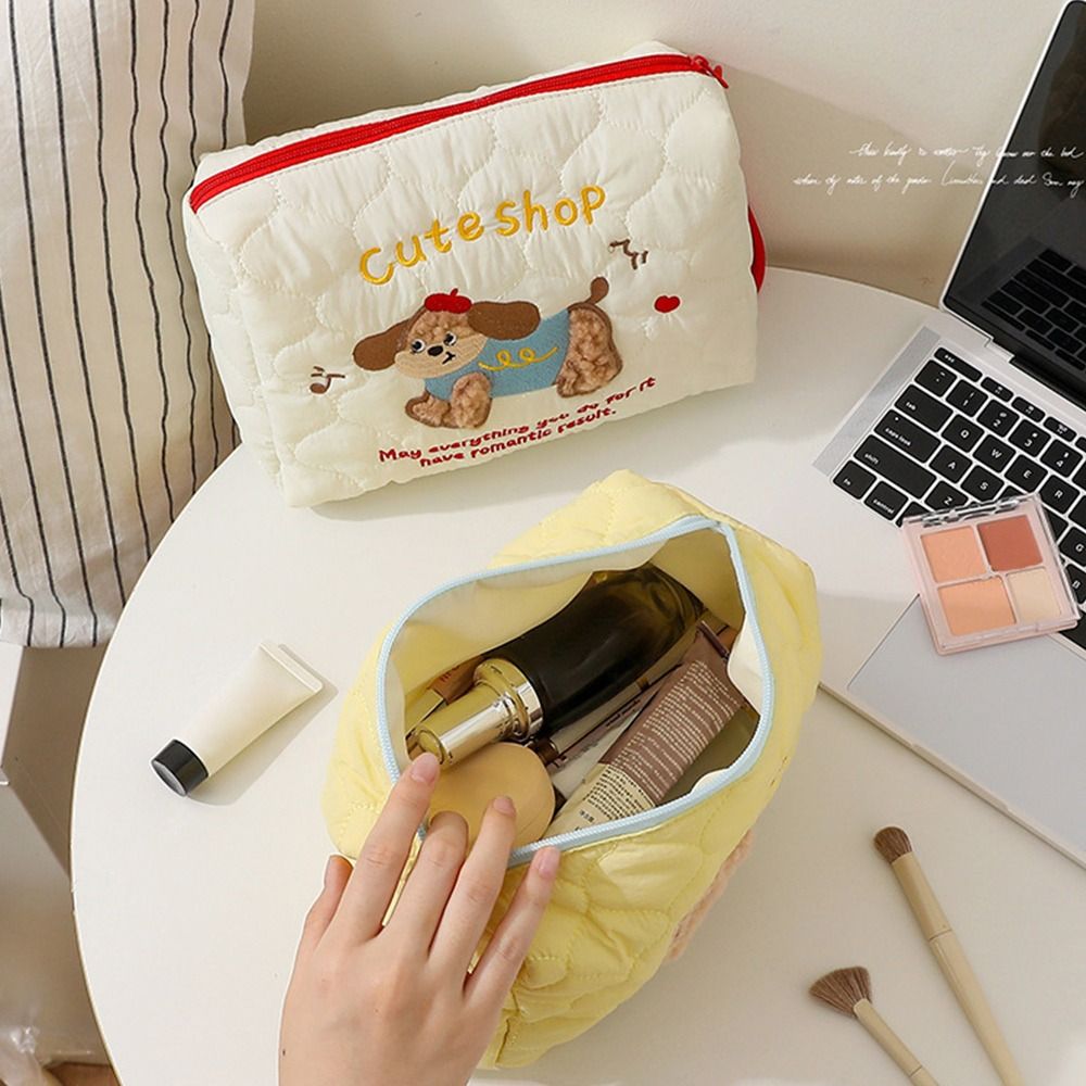 Large Capacity Makeup Bag Portable Cute Cartoon Dog Storage Bag Multifunctional Cosmetic Bag Travel 3