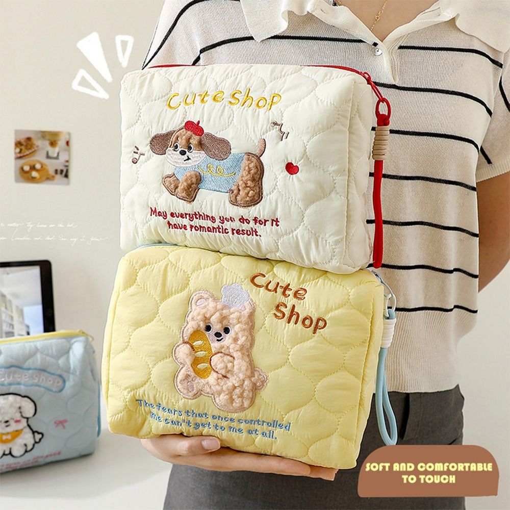 Large Capacity Makeup Bag Portable Cute Cartoon Dog Storage Bag Multifunctional Cosmetic Bag Travel 4