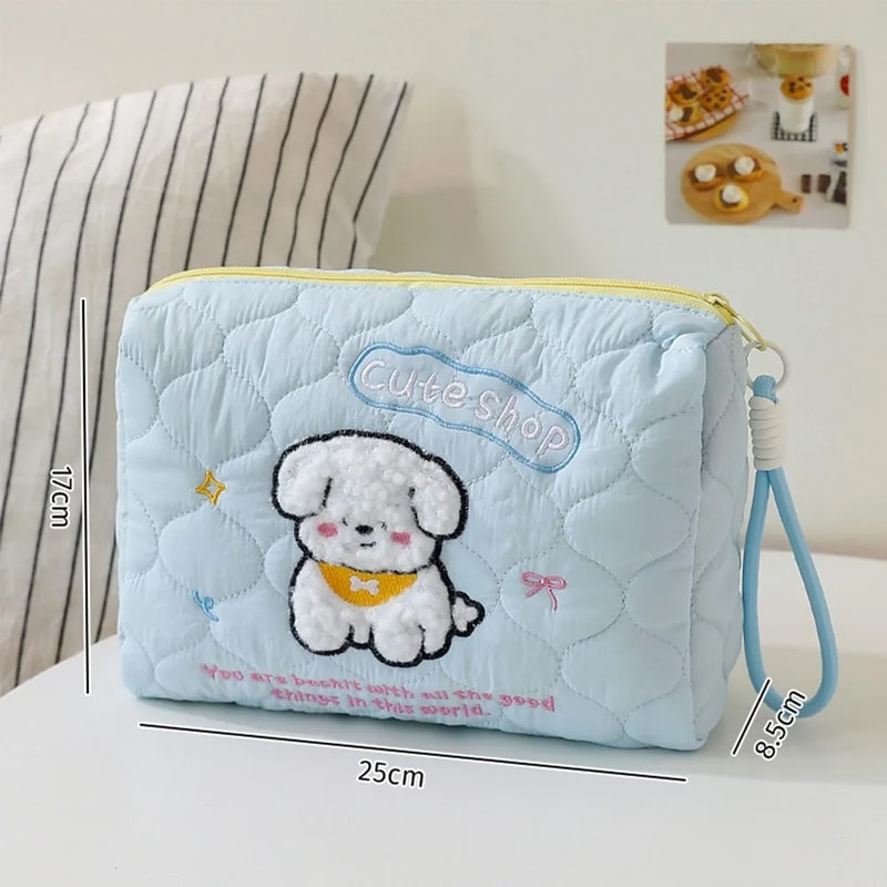 Large Capacity Makeup Bag Portable Cute Cartoon Dog Storage Bag Multifunctional Cosmetic Bag Travel 6