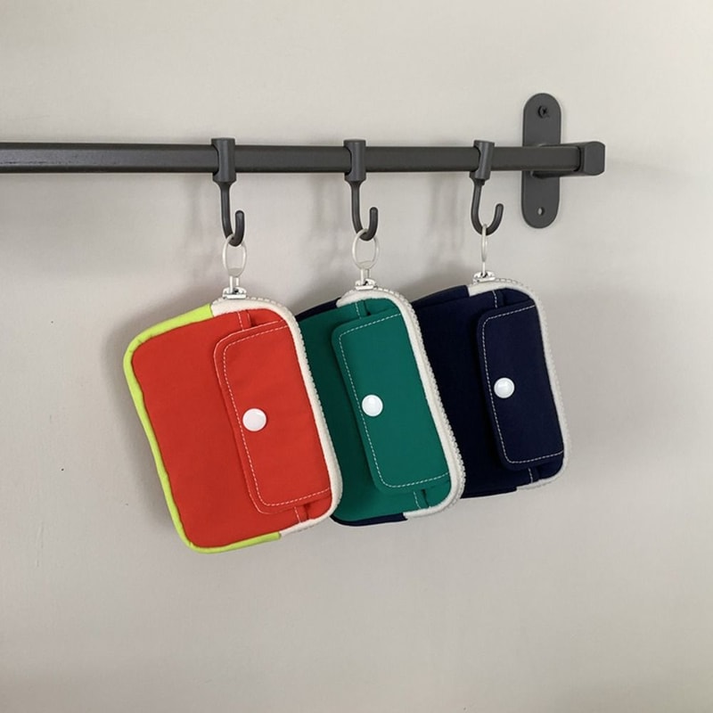 New Solid Color Coin Purse, Canvas Mini Cash Wallet, Travel Key Pouch, Lightweight Storage Bag for Men and Women