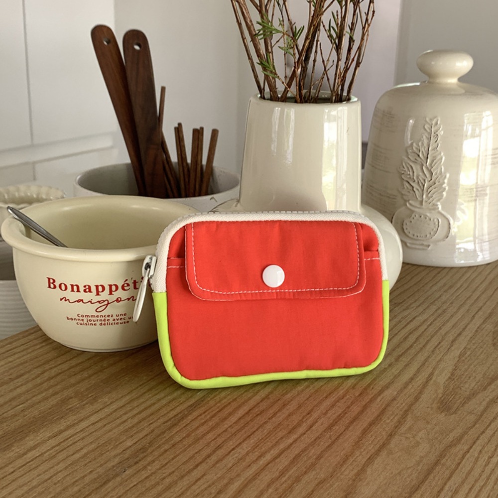 New Solid Color Coin Purse, Canvas Mini Cash Wallet, Travel Key Pouch, Lightweight Storage Bag for Men and Women