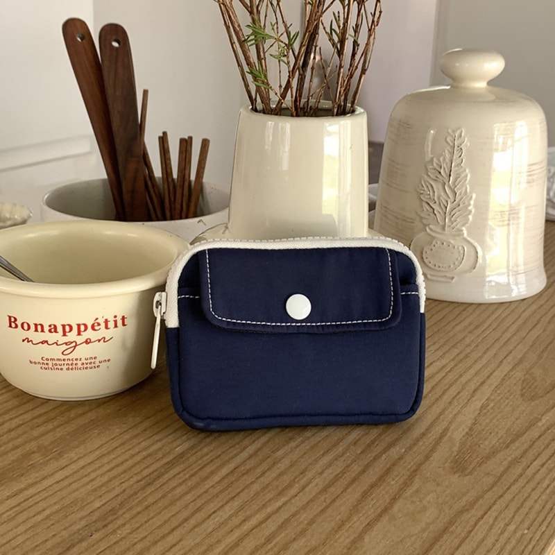 New Solid Color Coin Purse, Canvas Mini Cash Wallet, Travel Key Pouch, Lightweight Storage Bag for Men and Women