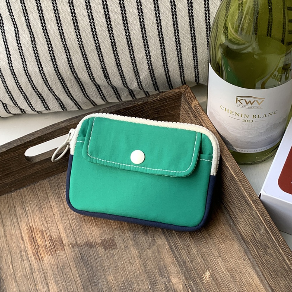 New Solid Color Coin Purse, Canvas Mini Cash Wallet, Travel Key Pouch, Lightweight Storage Bag for Men and Women