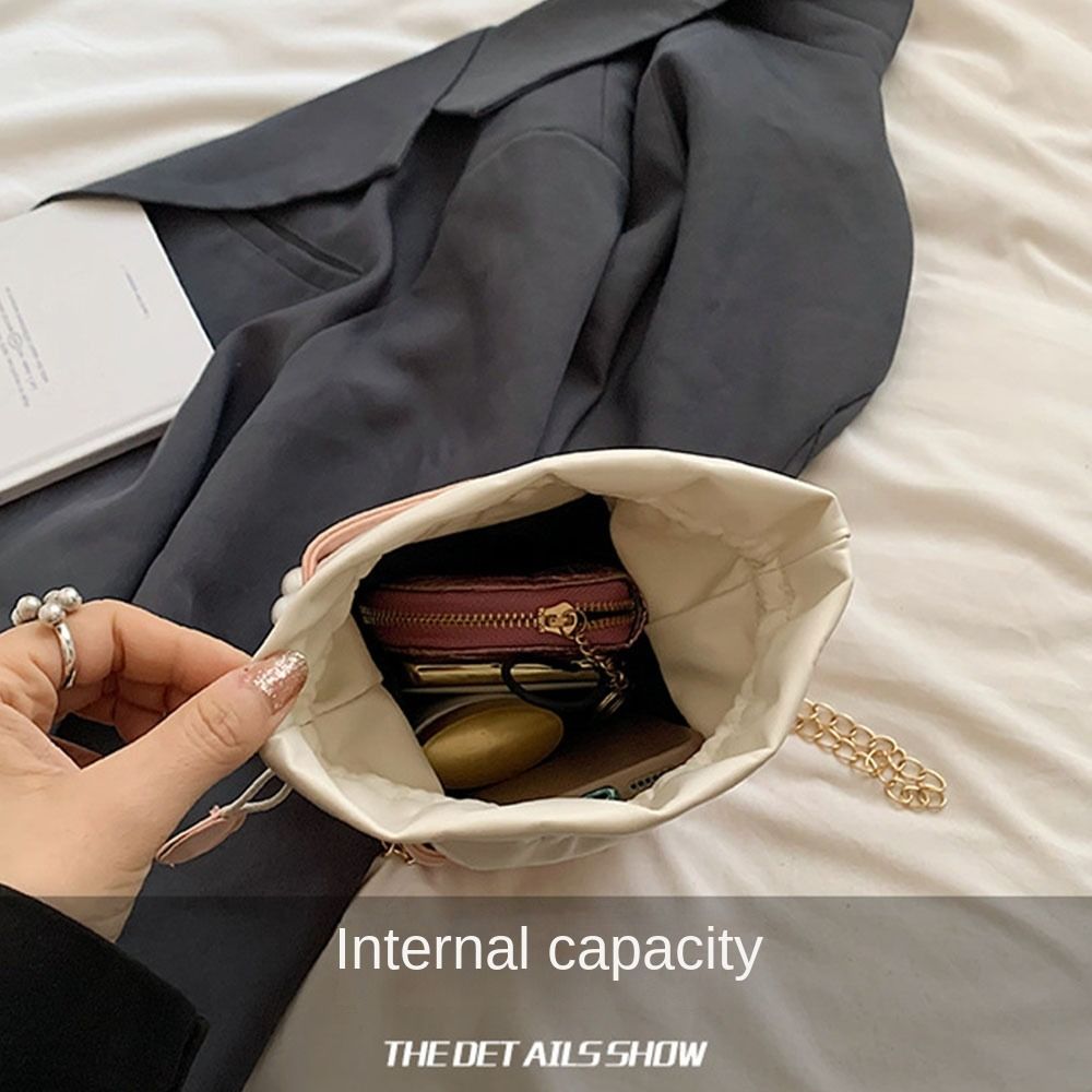 Pearl Waist Bag With Fashion Chain Vintage PU Leather Crossbody Bag 3