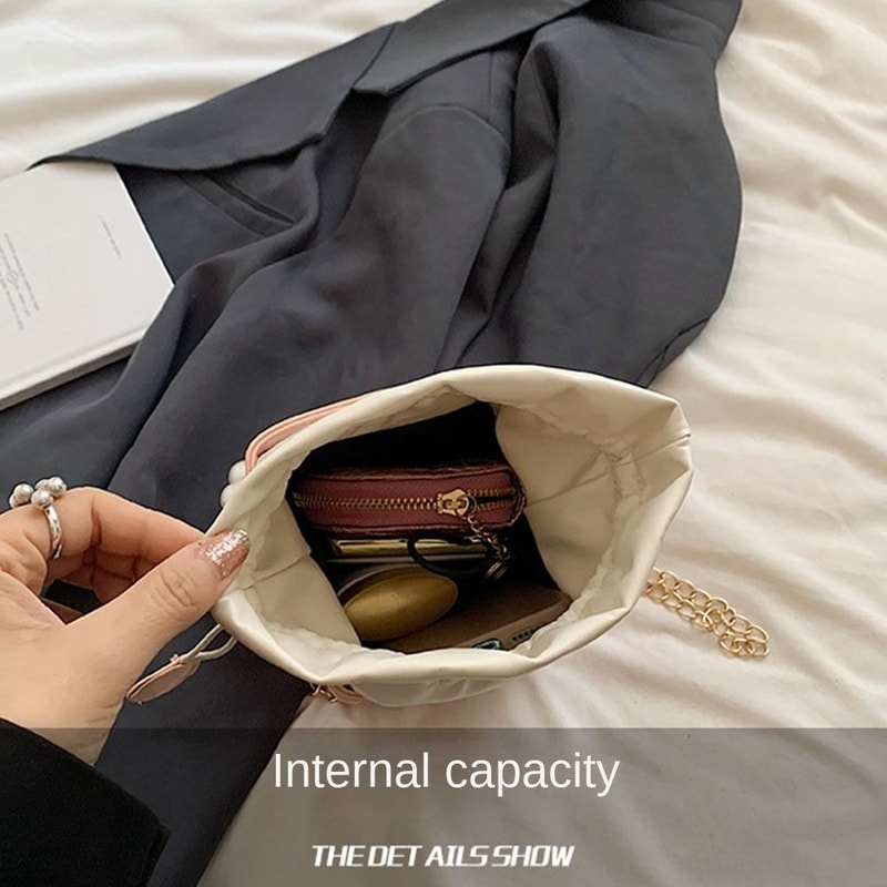 Pearl Waist Bag With Fashion Chain Vintage PU Leather Crossbody Bag 3