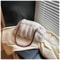 Trendy Soft Faux Fur Shoulder Bag, Pleated Design Women's Plush Hobo Handbag