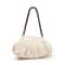 Trendy Soft Faux Fur Shoulder Bag, Pleated Design Women's Plush Hobo Handbag
