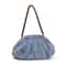 Trendy Soft Faux Fur Shoulder Bag, Pleated Design Women's Plush Hobo Handbag