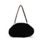 Trendy Soft Faux Fur Shoulder Bag, Pleated Design Women's Plush Hobo Handbag