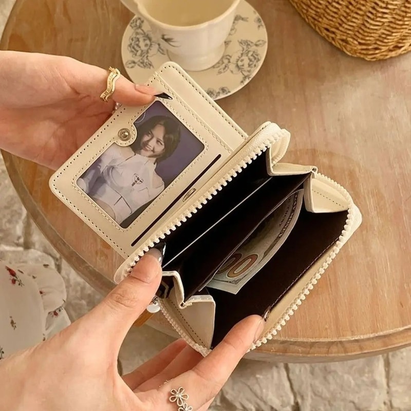 Cute Cartoon Women Wallet Bear Rabbit Cat PU Leather Coin Purse Short Wallet for Everyday Use