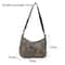 Vintage Half Moon Shape Women Messenger Bag, Versatile Literary Prints Crossbody Shoulder Bag