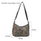 Vintage Half Moon Shape Women Messenger Bag, Versatile Literary Prints Crossbody Shoulder Bag