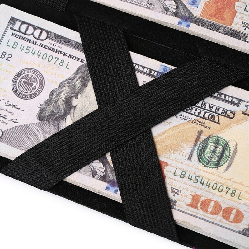 Thin Long Money Clip For Women Man PU Leather Coin Purse Fashion Long Wallets 3