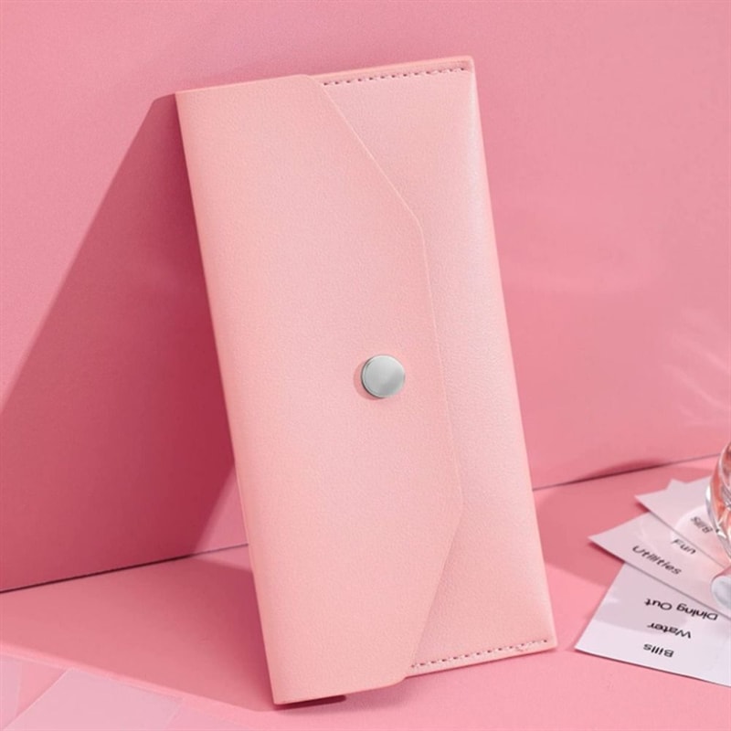 Ultra-thin Cash Envelope Wallet, Wear-resistant PU Leather Money Binder, Waterproof Money Pouch for Male and Female
