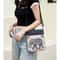 Women Square Small Canvas Embroidered Phone Shoulder Bag Retro Ethnic Style Crossbody Messenger Handbags for Travel